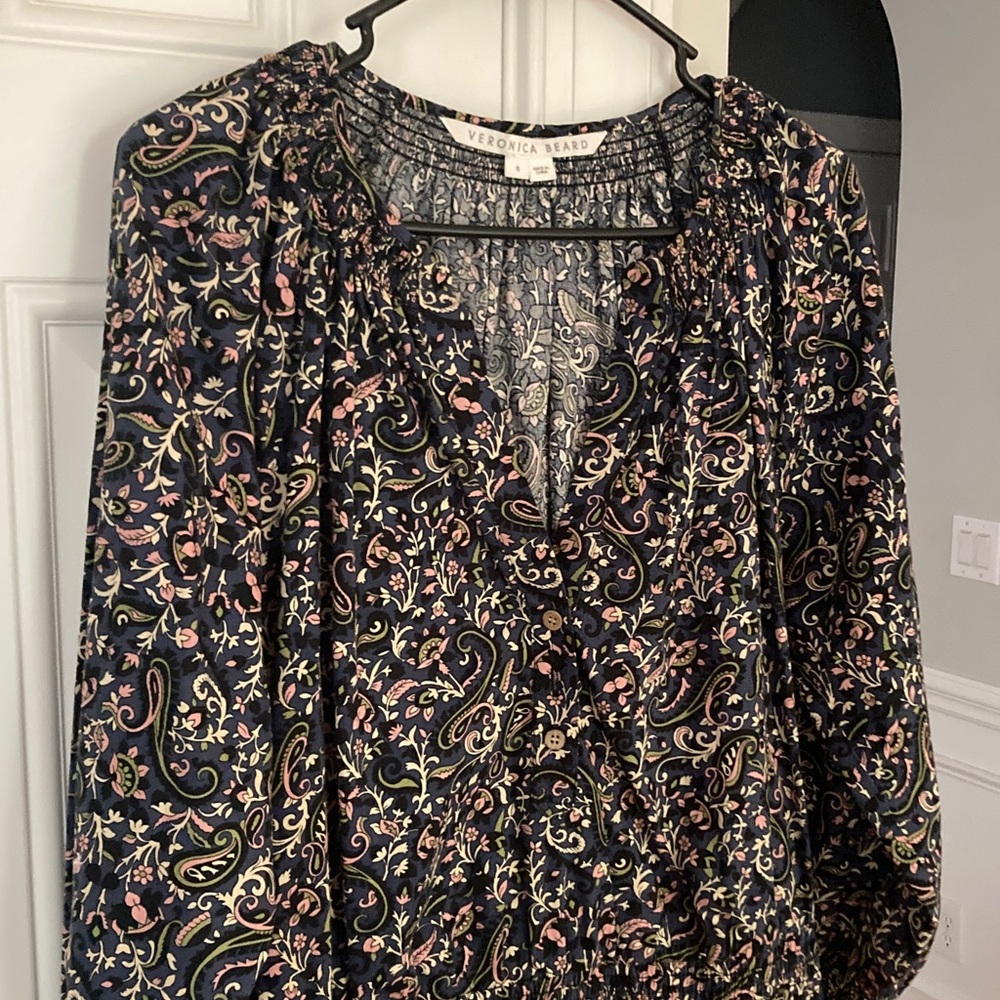 New: Veronica Beard Karlina Smocked Cotton Dress. Size 6 - Picture 8 of 15